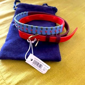 Tory Burch Triple Wrap Stitched Bracelet